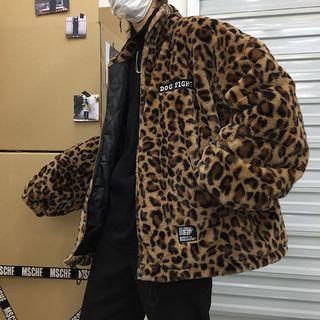 Leopard Fleece Zip Jacket