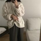 Cable Knit Sweater Beige - One Size