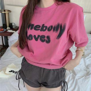 Lettering Oversize Short-sleeve Top