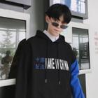 Chinese Character Colored Panel Hoodie