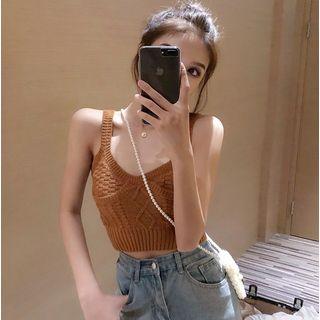Summer-knit Crop Tank Top