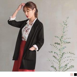 3/4 Sleeve Chiffon Blazer