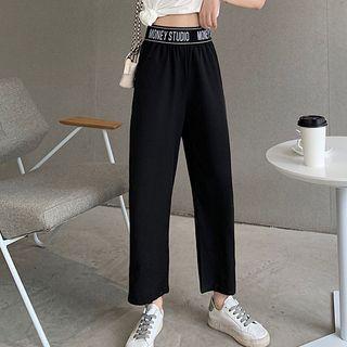 Lettering Straight Leg Cropped Pants (various Designs)