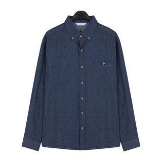 Plus Size Button-down Denim Shirt