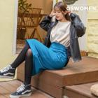 Neoprene Midi H-line Skirt