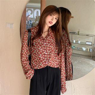 Floral Print Shirt Floral - Red - One Size