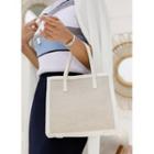 Paneled Tote Bag With Strap