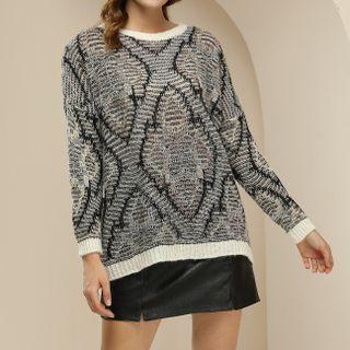 Rhinestone Sweater Gray - One Size