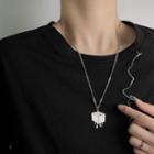 Drippy Box Pendant Necklace Silver - One Size