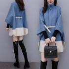 Tie Waist Color Block Coat