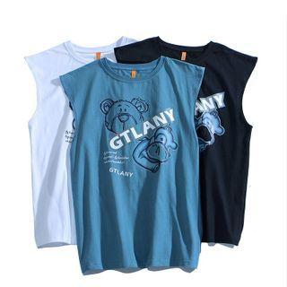 Bear Print Sleeveless Top