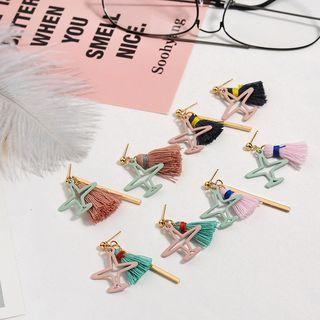 Airplane Tassel Drop Earrings