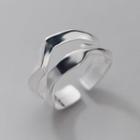 Layered Sterling Silver Open Ring 925 Silver - Silver - One Size