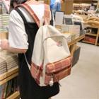 Color Matching Plaid Backpack