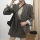 Set: Single Breast Blazer + A-line Skirt