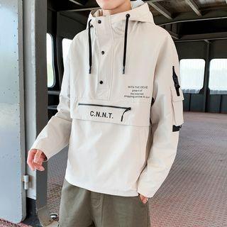 Letter Placket Hooded Overhead Cargo Jacket