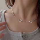 Heart Necklace 1 Pc - Silver - One Size