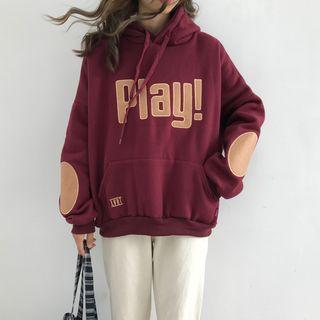 Elbow Patch Drawstring Hoodie