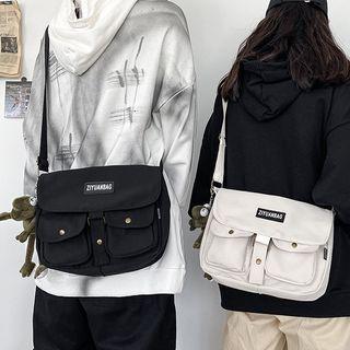 Label Applique Crossbody Bag