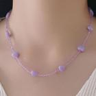 Heart Necklace Purple - One Size