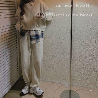 Plaid Shirt / Sweatshirt / Loose Fit Jogger Sweatpants