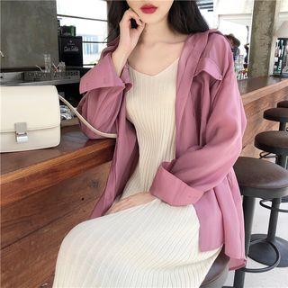 Strappy Knit Midi Dress / Light Jacket