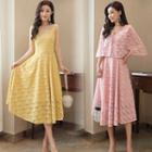 Set: Strappy Midi Lace Dress + Shawl