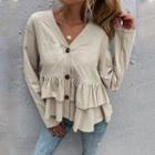 Button-up Layered Blouse