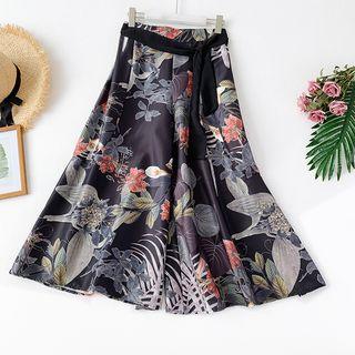 Cropped Floral Wide Leg Pants