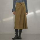Fold-over Long Pleat Skirt