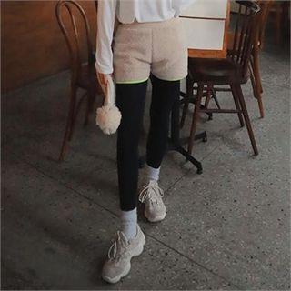 Band-waist Sherpa-fleece Shorts