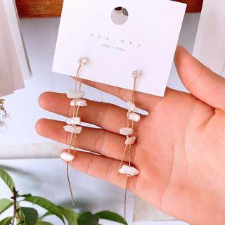 Freshwater Pearl Dangle Earring 1 Pair - Silver Stud - Gold - One Size