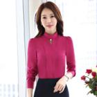 Set: Cut Out Front Blouse + Plain Skirt