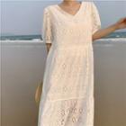 Short-sleeve Pointelle Dress