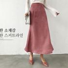 Satin A-line Maxi Skirt Pink - One Size