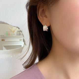 Geometric Stud Earring 1 Pair - Eh0731 - Silver - One Size