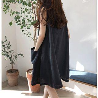 Sleeveless Linen Blend Empire Dress
