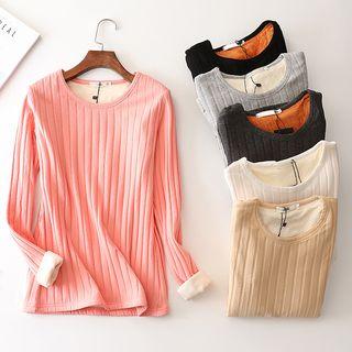 Thermal Long-sleeve Ribbed Top