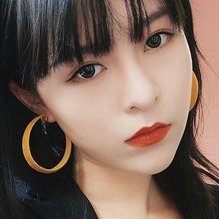 Velvet Hoop Earring 1 Pair - 925 Silver - Gray - One Size