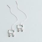925 Sterling Silver Cat Dangle Earring 1 Pair - S925 Silver - One Size