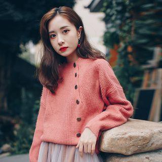 Buttoned Rib Knit Sweater