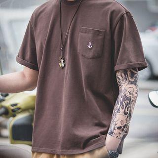 Anchor Embroidered Pocket-front Short-sleeve Tee