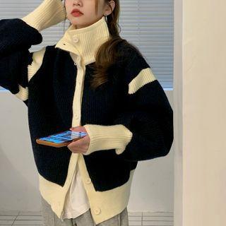 Turtleneck Cardigan Navy Blue - One Size