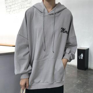 Letter Embroidered Hoodie / Midi Straight-cut Skirt