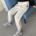 Embroider Straight-cut Pants