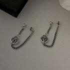 Heart Lock Chained Alloy Dangle Earring 1 Pair - Silver - One Size