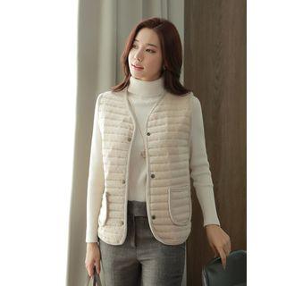 Snap-button Pocket-patch Padded Vest