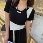Mock Two Piece Crop T-shirt