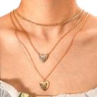 Heart Pendant Layered Necklace B07304 - One Size
