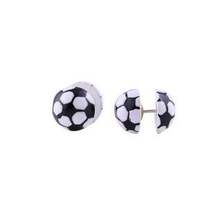Simple Creative Enamel Football Stud Earrings Silver - One Size